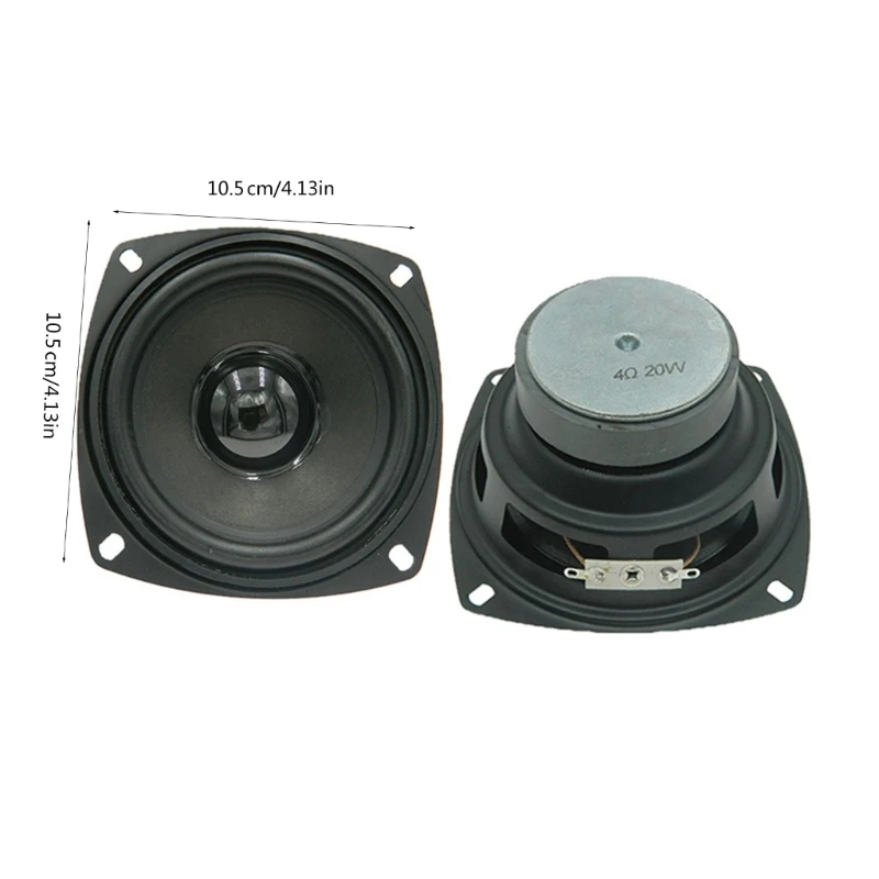 2Pcs 4inch 4Ohm 20W Low Frequency Waterproof Full Requency Bass Speaker Tweeters