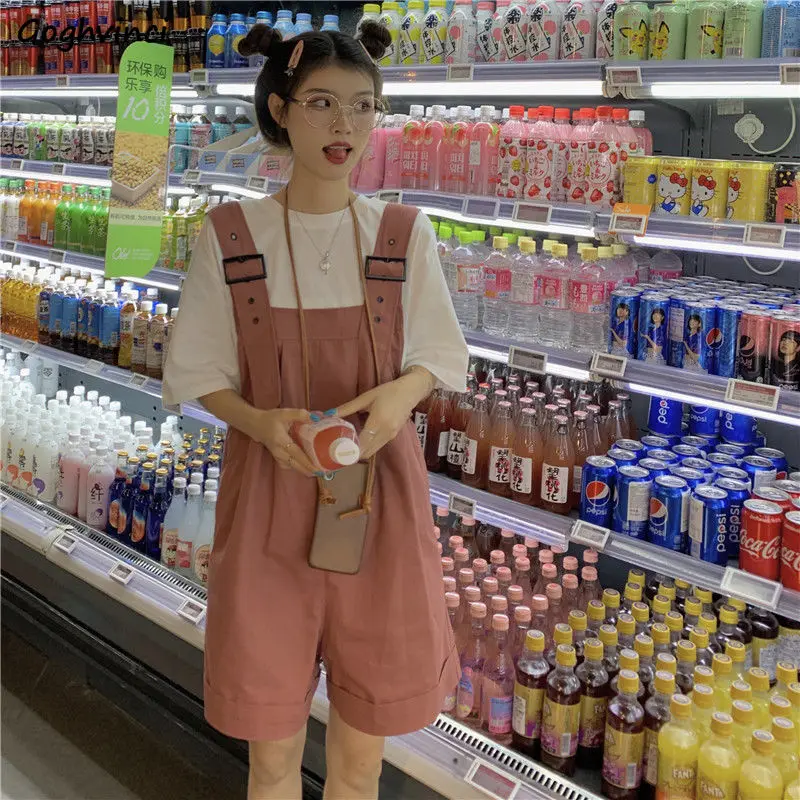 

Rompers Women Simple Loose BF Ins Preppy Style Summer Young Solid Casual New Arrival Student Leisure Popular Hot Sale Basic Girl