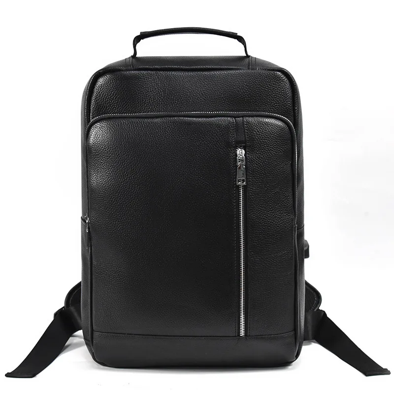 

Men's Casual School Backpacks teenage boy bookbag Male Business office laptop Backpack Real Cow Leather backbag Large Travel bag