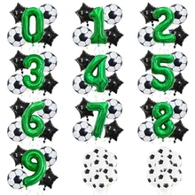 

Helium Foil Globos Football Balloons Birthday Party Decorations Kids Boy World Cup Digit Number Ball Soccer Party Supplies