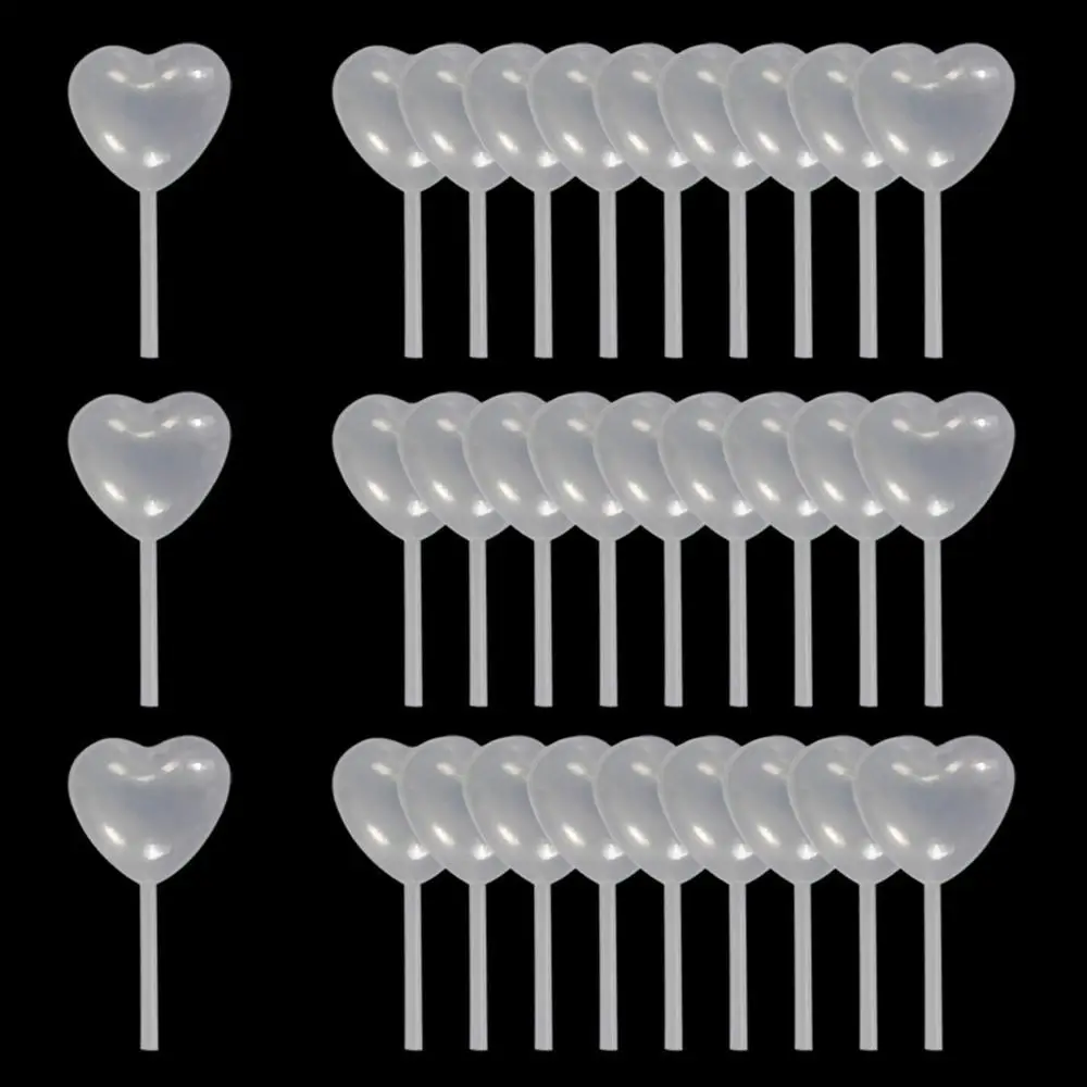 

50pcs 4ml Transparent Liquid Dropper Mini Heart Shape Pasteur Pipette Plastic Squeeze Dropper Cupcake, Chocolate