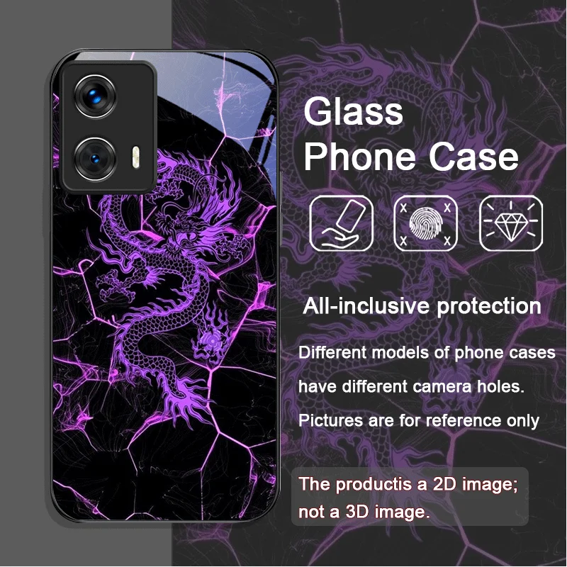 Creative Dragon Pattern Tempered Glass Phone Case - Hard Cover