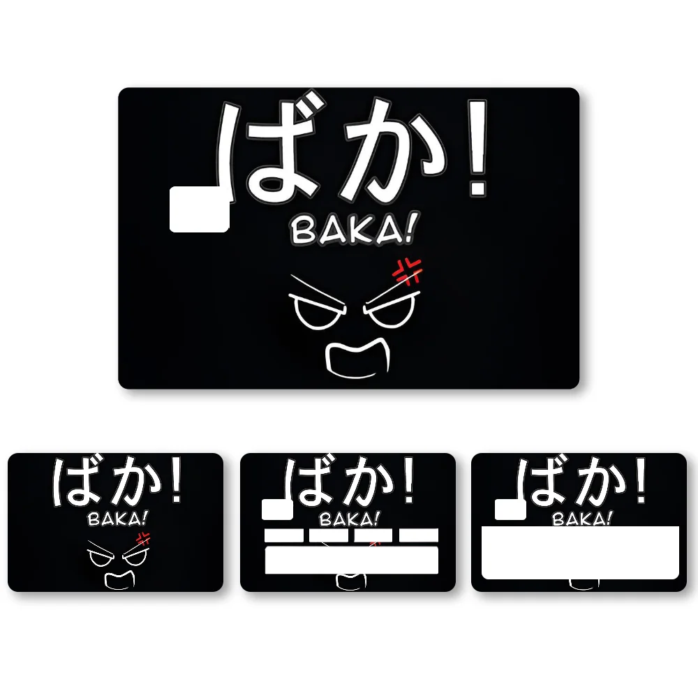 BAKA Stickers 4pcs PVC Card Skin Stickers for Bank Card Bus Metro Case Decorate Gift