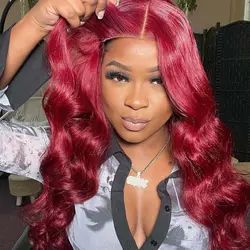 Glueless 5X7 5X5 HD Lace Closure Wig 99j Burgundy Body Wave Lace Front Wig Human Hair 13x4 13x6 HD Lace Fraontal Wig Wear And Go
