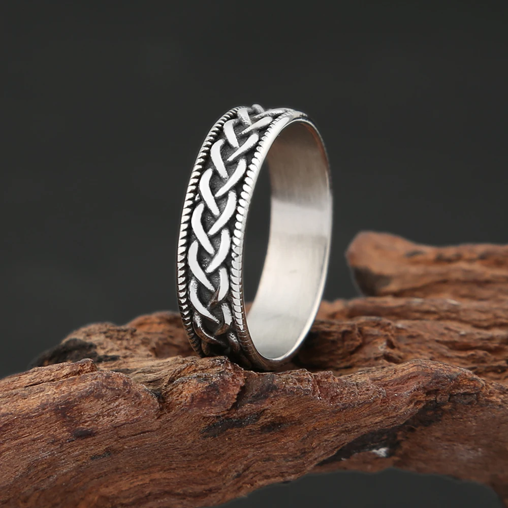 Vintage 316l Edelstahl Wikinger keltische Knoten ringe für Männer Frauen Punk Mode nordischen Amulett Ring einfachen Schmuck Drops hipping