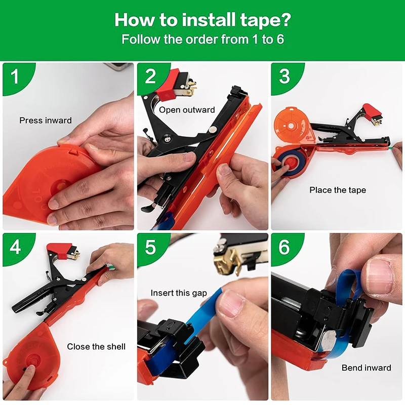 식물 가지 손묶음 기계 정원 식물 묶음 기계 다진 야채 테이프 도구 타페너 정원 도구