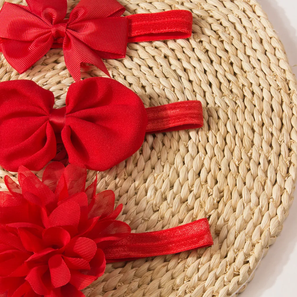  액세서리 3종 세트  여아 남아 헤어밴드  헤어밴드 단색  리본 머리장식 사진 소품 어린이 선물