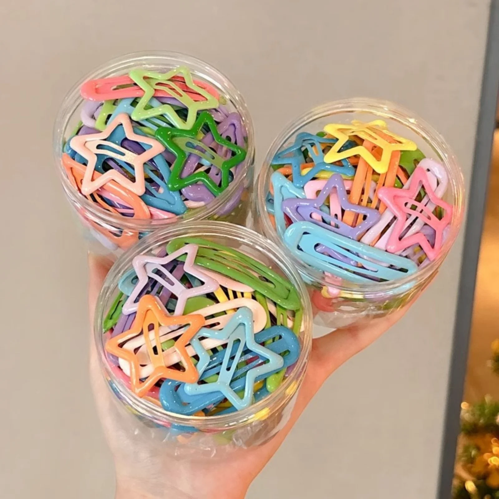 10PCS Handmade Colorful Hair Clips:Star&Heart Shaped Barrettes, Cute Hair Accessories for Girls, Vibrant Hairpins for Daily Wear