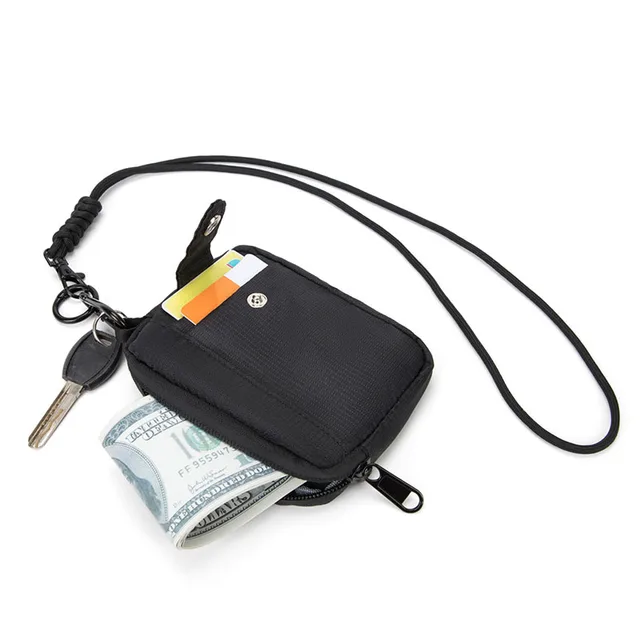 Black Minimalist Coin Purse For Shoulder Sling Wallet Japanese - Main Image