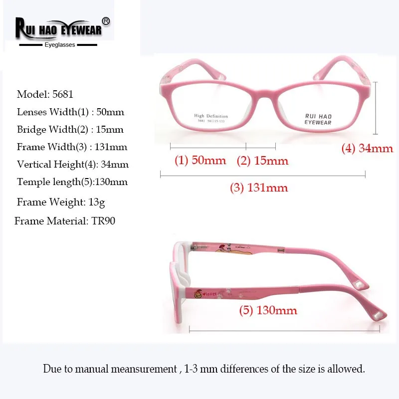 Children Glasses Frames Student Boy Girls Kids Eyeglasses Customize Amblyopia Myopia Astigmatism Spectacles Frames 5681