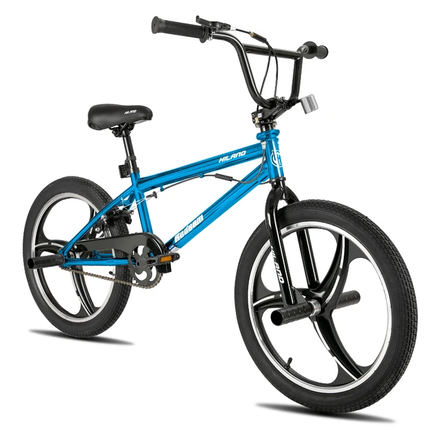 Hiland-Vélo BMX pour enfants, vélo BMX pour enfants, garçons et filles de 5 à 12 ans, rotor résistant à 360, FreKou, 4 chevilles, vitesse unique, 20 po 1