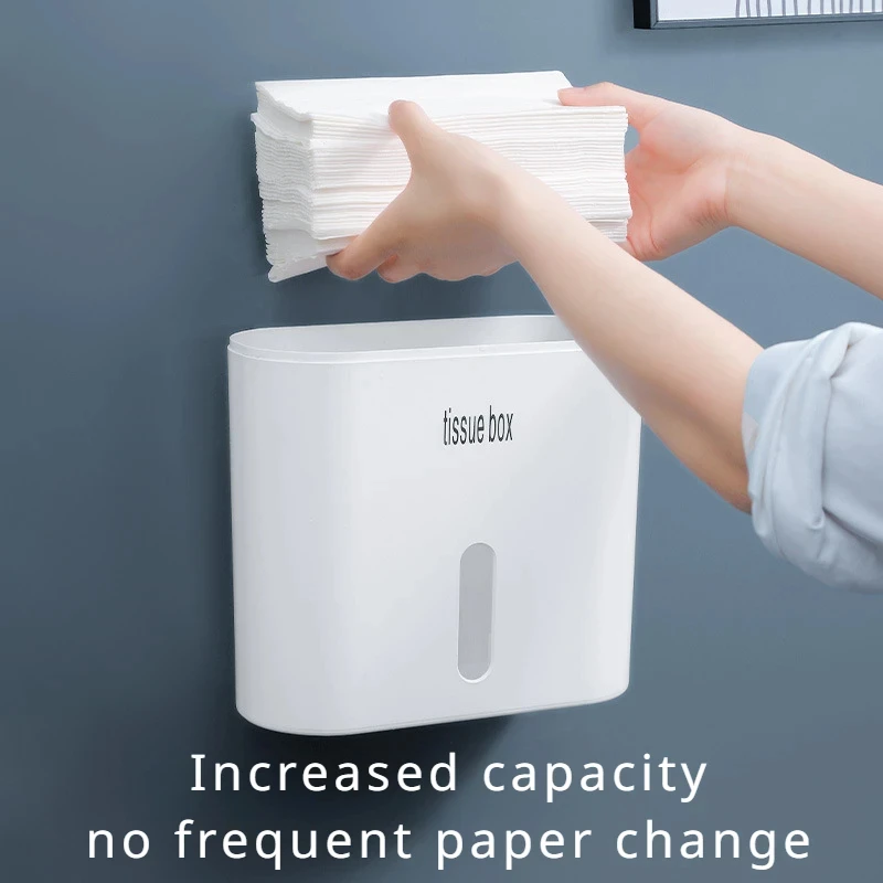 Toilet Paper Holder Tissue Dispenser Paper Towel Rack Tissue Storage Box Tissue Box Wet Tissue Storage Box Toilet Tissue Dispenser Wall Mounted Punch Free Waterproof Hand Wiping Paper Boxes Towel Storage Racks