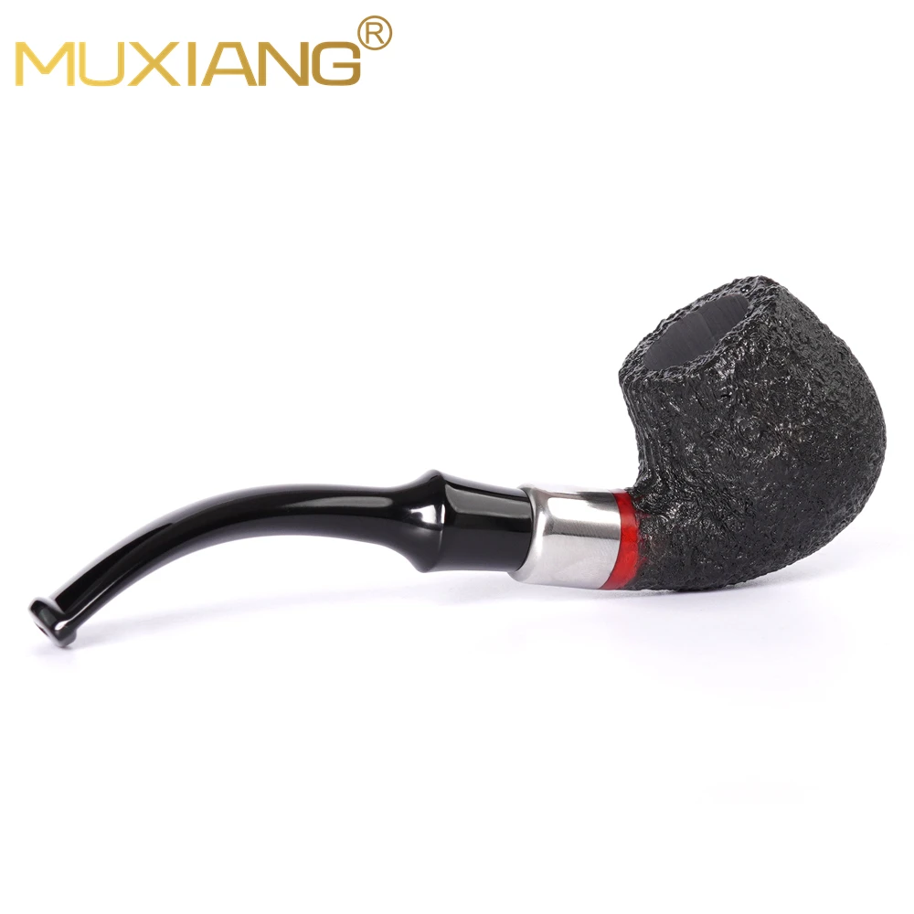 briar wood tobacco pipe 9mm pipe channel solid wood pipe curved handle acrylic pipe mouth Father's Day gift Peterson SYSTEM Pipe 4