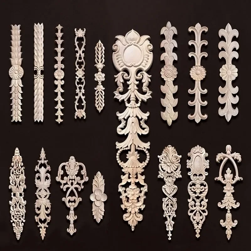 Lot De 6 Appliques Carrées Sculptées En Bois Pour Armoire, Porte, Miroir, Lit, Décoration Murale/5,1 X 5,1 Cm