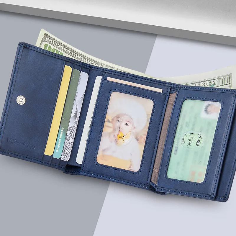 WILLIAMPOLO 2024 New Men's Wallet Leather Men's Anti THeft Wallet For Card Document Holder Side Purse Male Cool Purse Boy 5