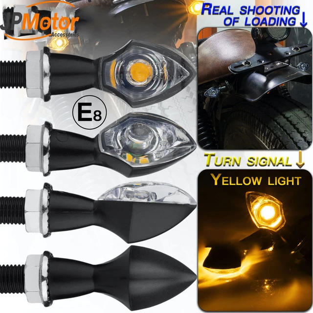 Signal Light Waterproof Mini Motorcycle Turn Signal Lamp Indicators Amber  LED Blinker Motorrad - AliExpress