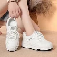 Casual Sports Shoes Women Spring Autumn Soft Leather Sole Comfortable Leather Shoes Versatile Thick Sole White Shoes Fashionable - Image 4