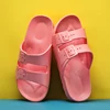 2024 Summer Kid Slippers Sandals Boy Girls PVC Flats Soft Bottom Girls Kids Trend Double Buckle Slides Beach Shoes For Children 6