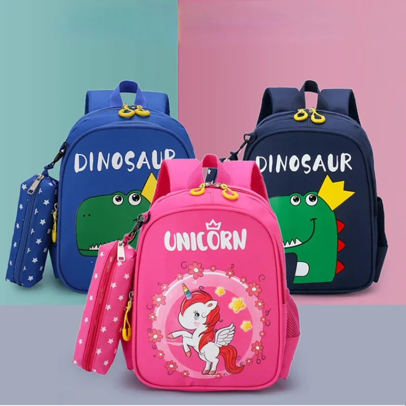 

Kindergarten Schoolbag Cartoon Printing Burden Reduction Spine Protection Children's Backpack Fashion Pen Bag Pendant Schoolbag