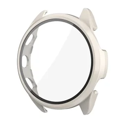 Enhanced PC Case with Tempered Glass: Anti - Fall Screen Protective Cover and Shell - Garmin Vivoactive 5 (Starlight)
