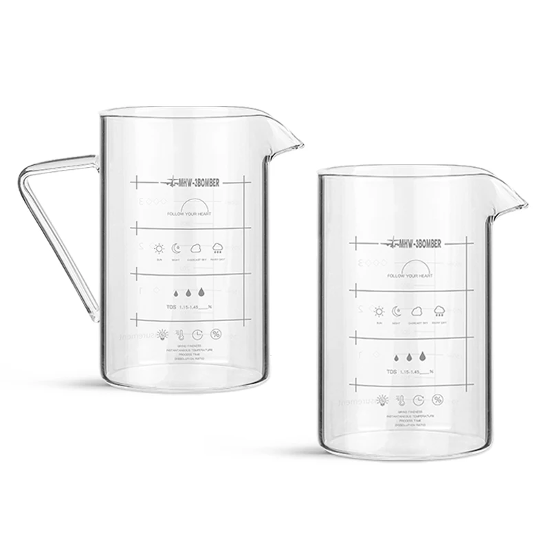 MHW-3BOMBER 360ml 투명 유리 커피 서버 섬세한 손 커피 액세서리 전문 홈 바리 스타 카페 바 도구