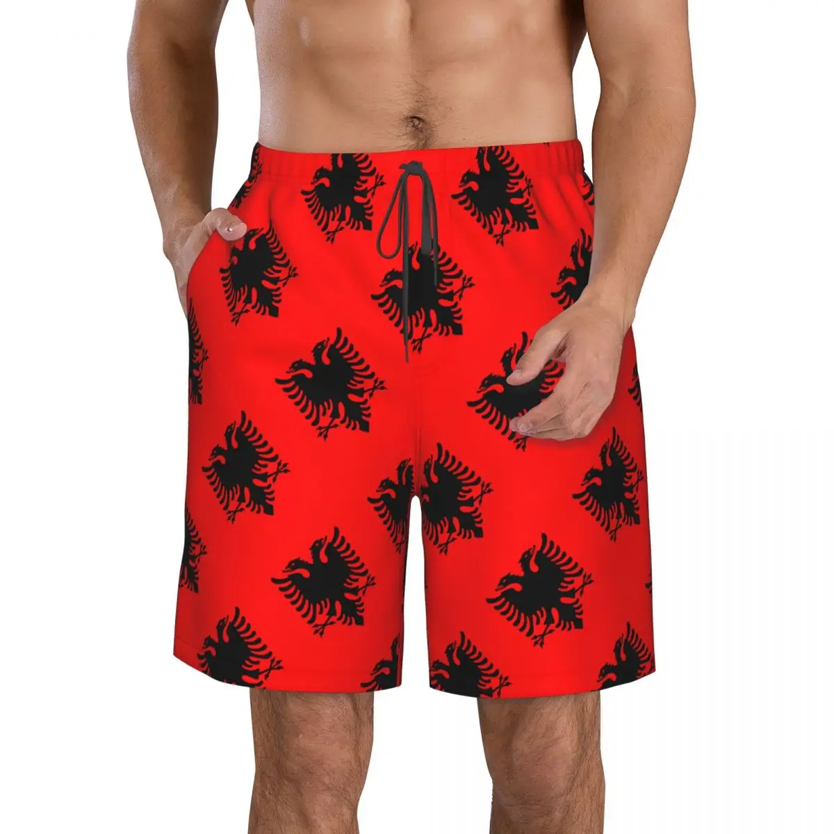

Мужские плавки с флагом Албании, одежда для плавания, быстросохнущие пляжные шорты, купальный костюм для лета, подарок, 2 шт.
