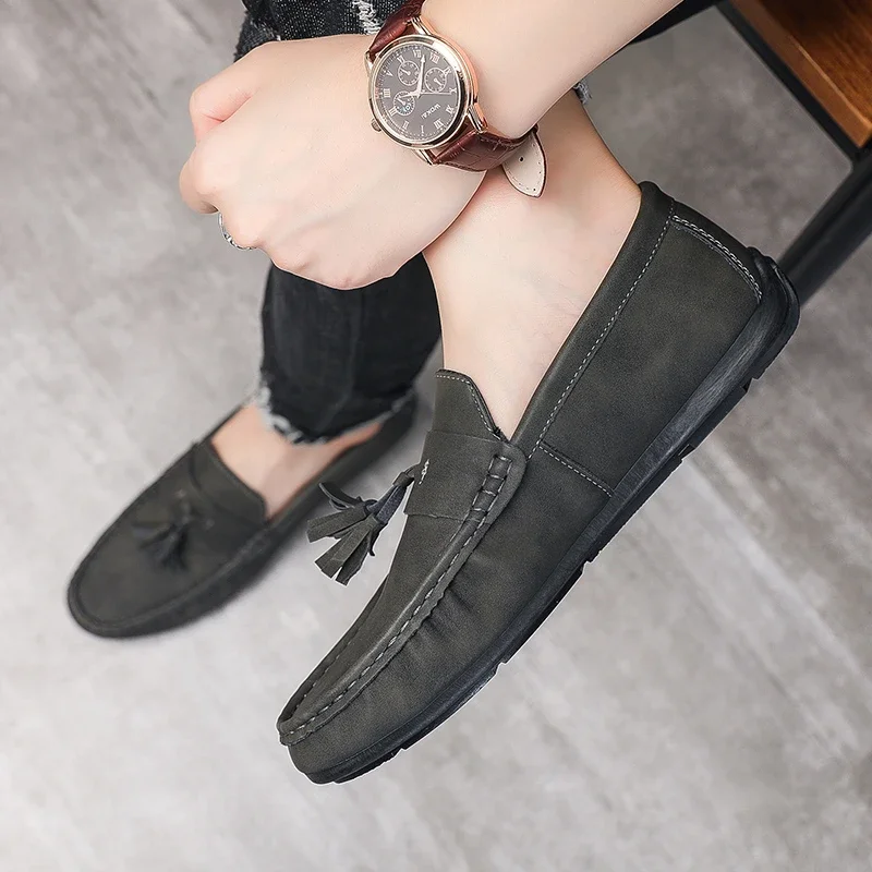 Fashion Suede Tassel Leisure Men's Shoes Autumn Style Soft Moccasins Men Loafers High Quality Shoes Men Flats Driving Shoes