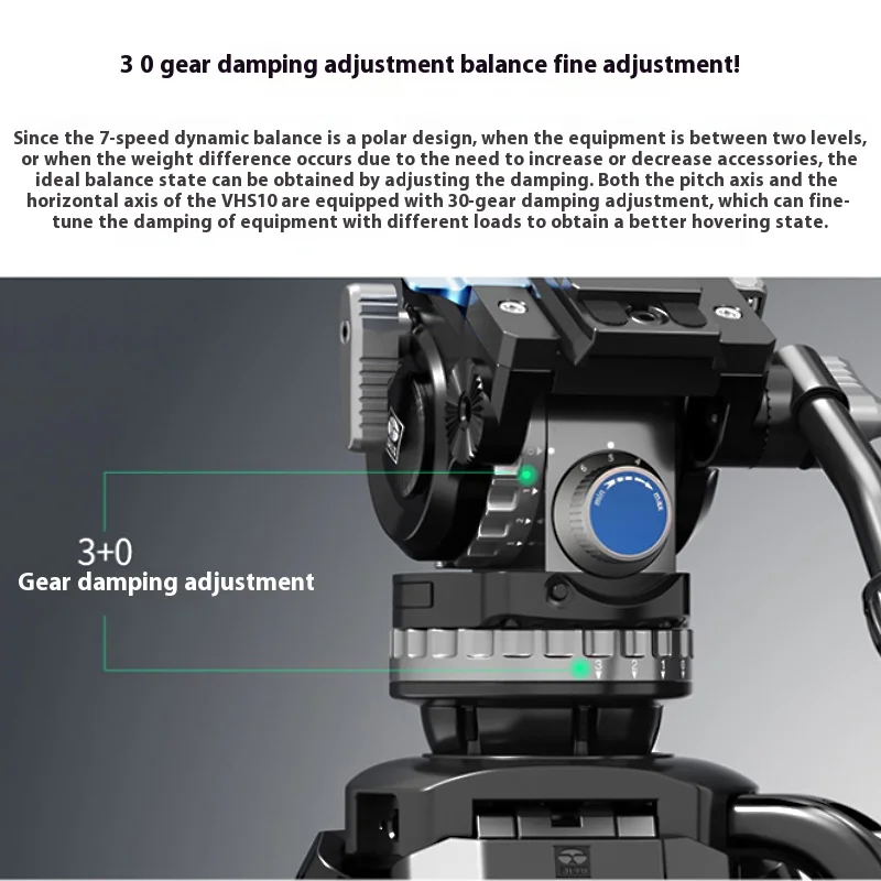 SIRUI VHS10 Video Fluid Head with Flat Base and Adjustable Handle, Quick Release