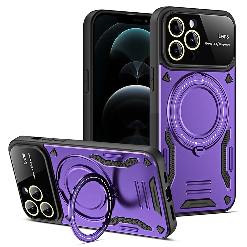 Magnetic Stand Military Grade Armor Case with MagSafe Compatibility