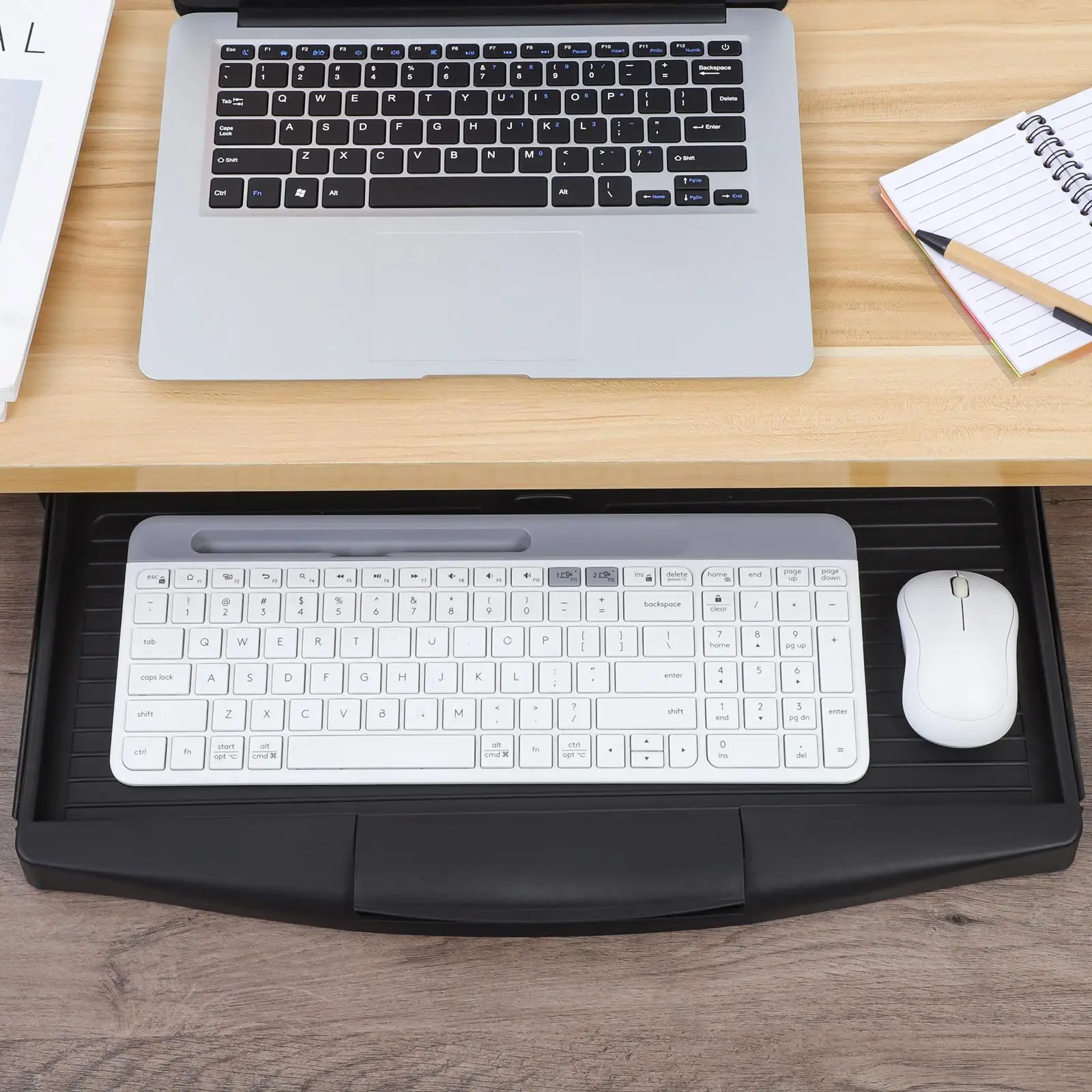 Ergonomic Keyboard Tray Drawer Computer Keyboard Stand Desk ganizer Under Desk Storage Tray MultiPurpose Storage Plate