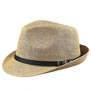 Oversize Big Head Men's Straw Fedoras - Outdoor Fishing Trilby Sun Hat for Dad Summer Beach Fashionable Women's Large Size Hat 1