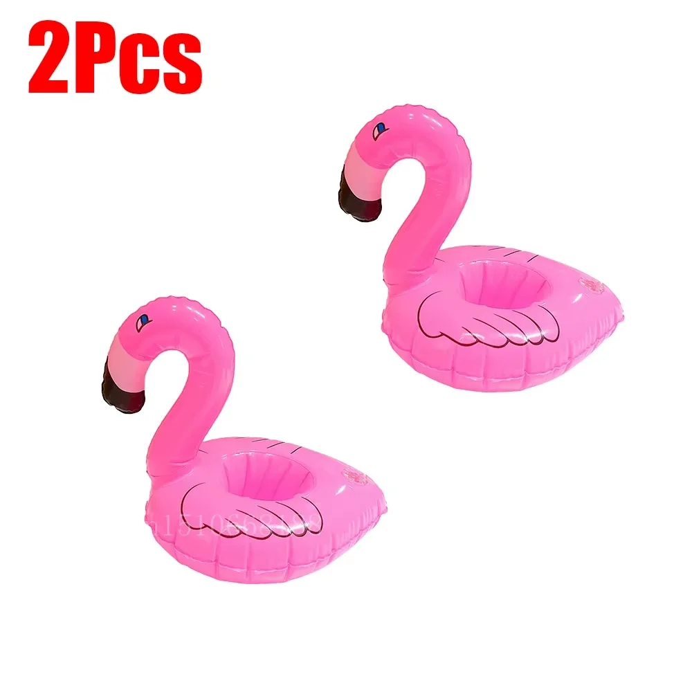 Floating Flamingo Drink Holder - Inflatable Pool Float Coaster Set (Pink)