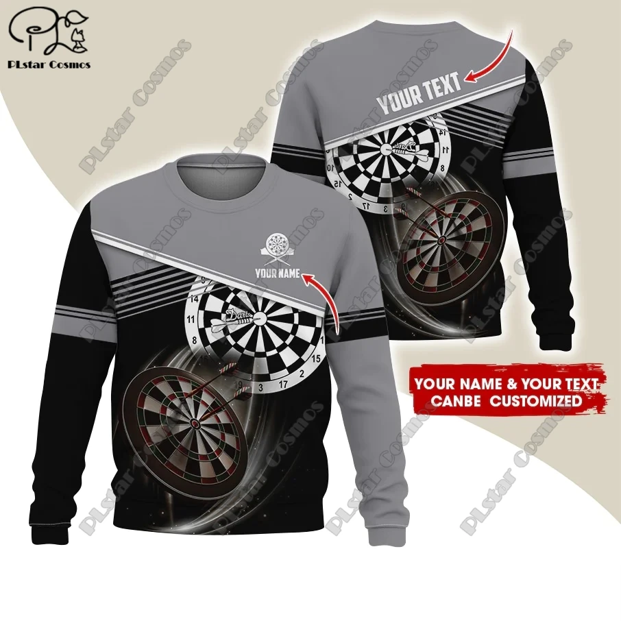 PLstar Cosmos 3D Printed Multi Color  Personalized Name Darts Sweatshirt Casual Unique Unisex Perfect Gift for Darts Lovers F-3