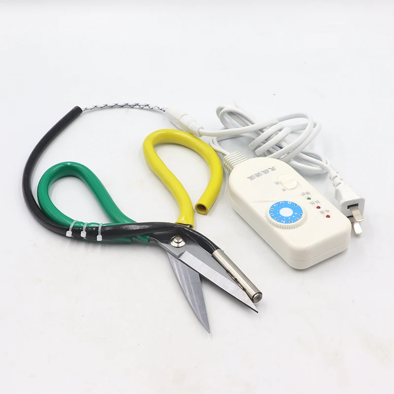 220V Electric Heat Scissors Thermal Cutter for Fabric Rope Ribbon Webbing Cloth Cutting Handicrafts DIY Tools Set