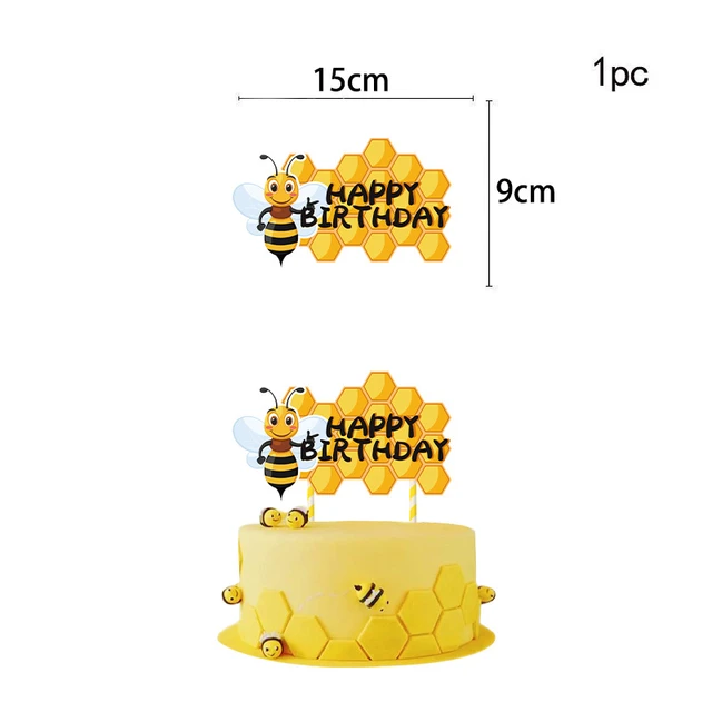 12pcs Bee Cupcake Toppers Bumblebee Cake Topper For Kids Boy Son Honey Bee  Happy Birthday Party