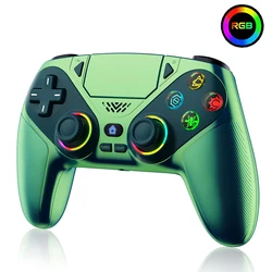Enhanced Wireless Bluetooth Gamepad with Turbo Dual Sense Vibration & Customizable Features (Metal green)