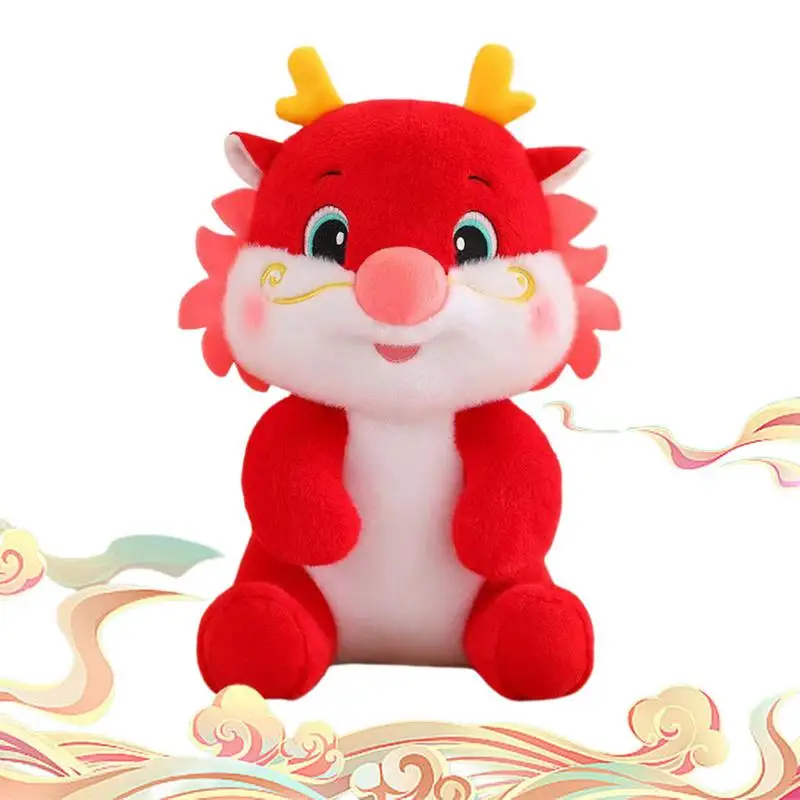 Chinese New Year Dragon Stuffed Animal Soft Cuddly Spring Festive Dragon Plush Zodiac Doll Chinese New Year Dragon Stuffed Doll