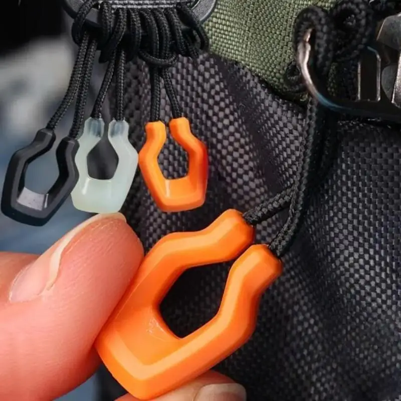 6pcs Backpack Zipper Tail Rope New Luminous Injection Molded Zipper Head Tail Rope Outdoor Self Luminous Zipper Tail Rope