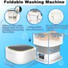Compact Portable Washing Machine: 11L Small Fold Washer with Spin Dryer, Mini Foldable Clothes Washer, Ideal for Travel 3
