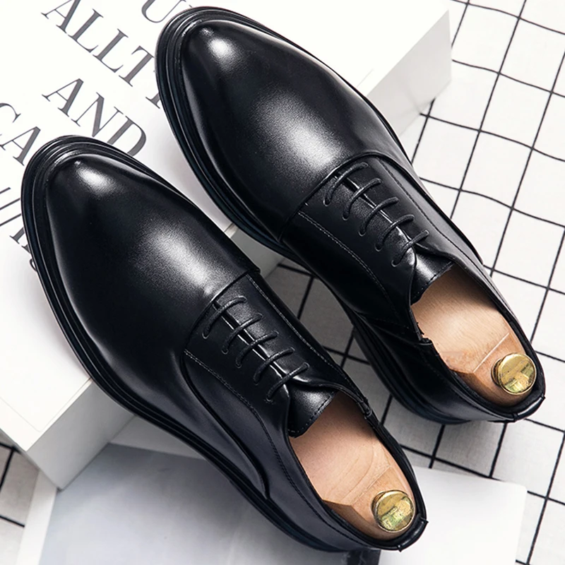 Classic Oxfords Leather Shoes Men Retro Men's Dress 