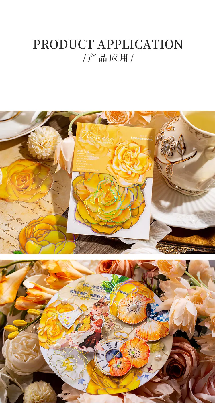Yoofun 10 teile/paket Stereoskopische Großen Größe Aufkleber Wasserdichte Gleiten Blume Aufkleber für Mobile Journal Geschenk Handwerk, Der Decor – Detail 13