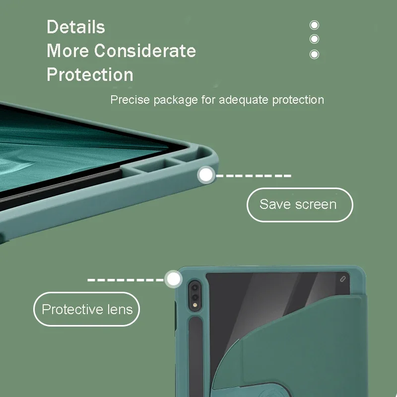 Capa Inteligente para Samsung Galaxy Tab Caixa de Rotação de 360 ° s8 s7 s9 Plus fe 124 s7 s8 s9 11 s Pen Holder - Imagem 5