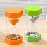 45-60 Minutes Hexagon Plastic Hourglass Fall-proof Sand Clock Children's Toy Study Timer Birthday Gift Home Decoration Sandglass 1
