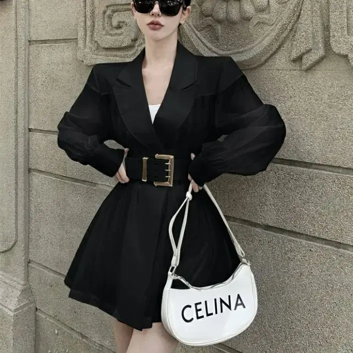Blazers Breathable Mesh Patchwork Belt Women Korean White Coat Loose Thin Suit Jacket Sense Of Luxury Female Long Sleeve Tops