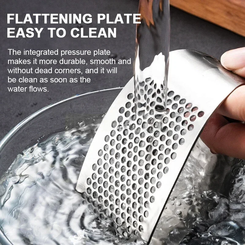 Description Picture 4 of itemStainless Steel Garlic Press Crusher Manual Garlic Chopper Garlic Chopping Tools Fruits and Vegetables Kitchen Gadget