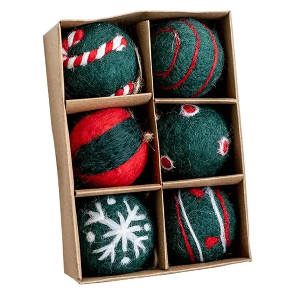 thumbnail image 1 of 1 juego de bolas de fieltro de lana de 5 cm para decoración navideña, suministros de costura para manualidades, decoración de fiestas, juguetes divertidos para niños, colgante para árbol de Navidad, 1 of 5