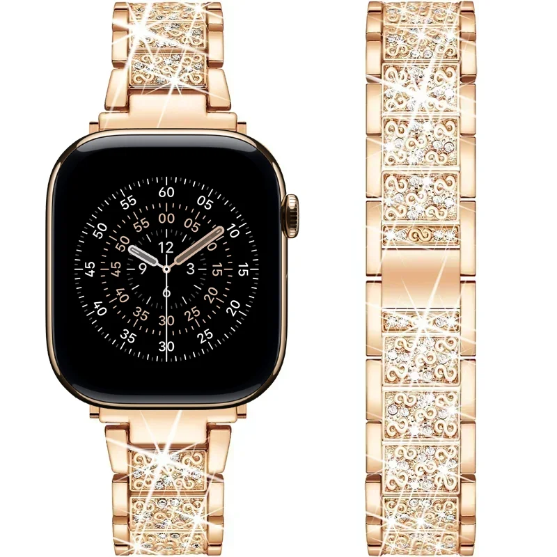 Elegant Bling Diamond Metal Strap Bracelet