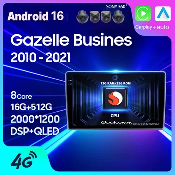 Autoradio Android 16 con Carplay per GAZ Gazelle Business 2010-2021, Unità Multimediale con Video e Stereo