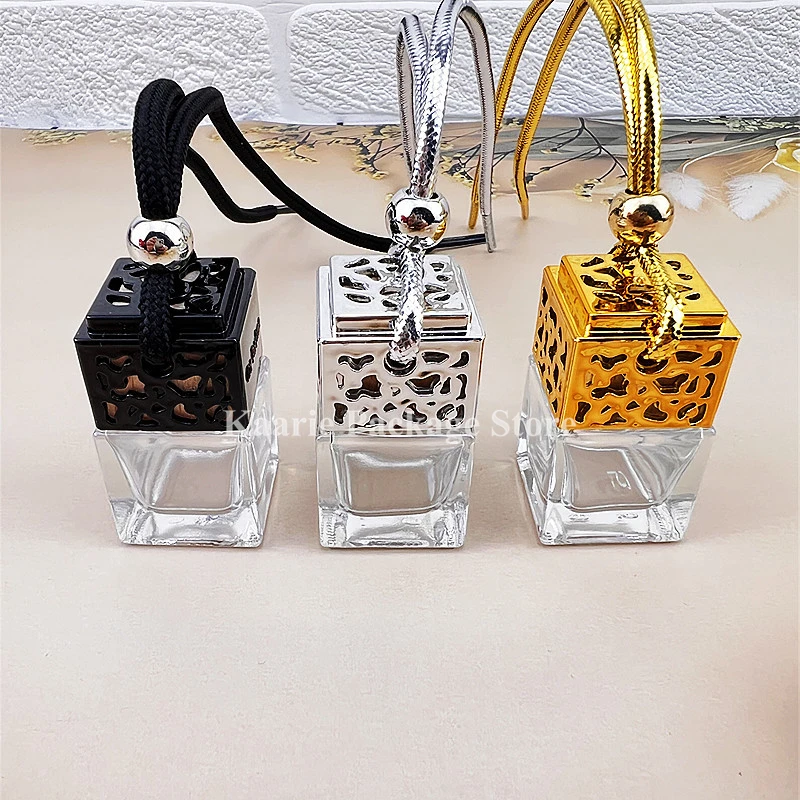 Auto Anhänger Platz 10ml Wasser Cube Auto Parfüm Flasche Auto Anhänger Glas  Flasche Ornament Ätherisches Öl Sub-abfüllung - AliExpress