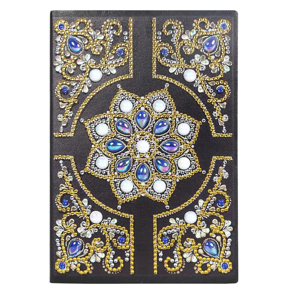 Carnet A5 Peinture Diamants Mandala - Kit DIY Avec Strass, Stylo, 50 Pages (MWOOT)